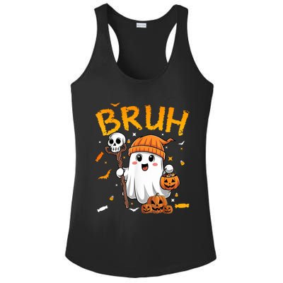 Bruh Ghost Halloween Cute Ghost Candy Funny Halloween Ladies PosiCharge Competitor Racerback Tank