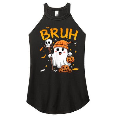 Bruh Ghost Halloween Cute Ghost Candy Funny Halloween Women’s Perfect Tri Rocker Tank