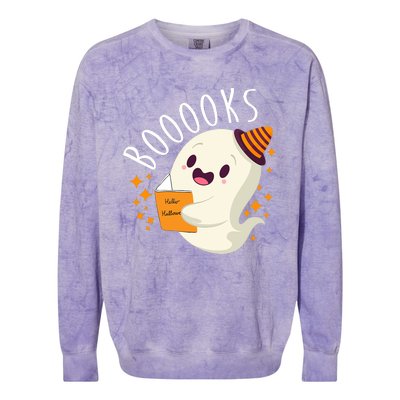 Books Ghost Halloween Cute Funny Colorblast Crewneck Sweatshirt