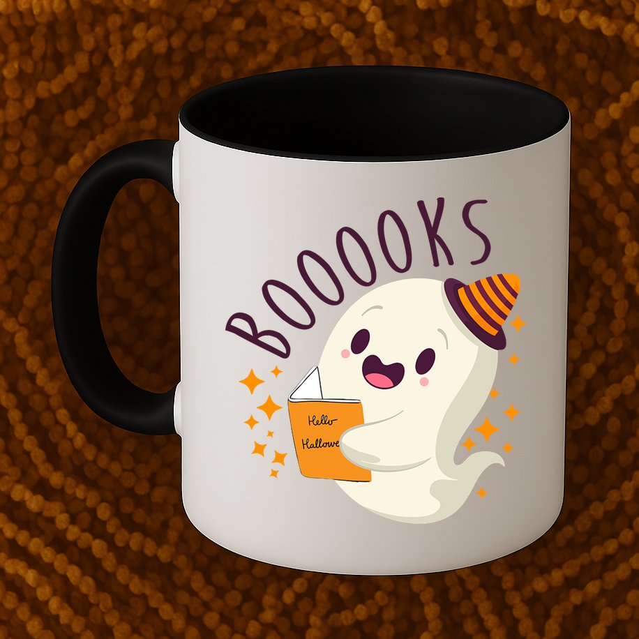 Books Ghost Halloween Cute Funny Mug