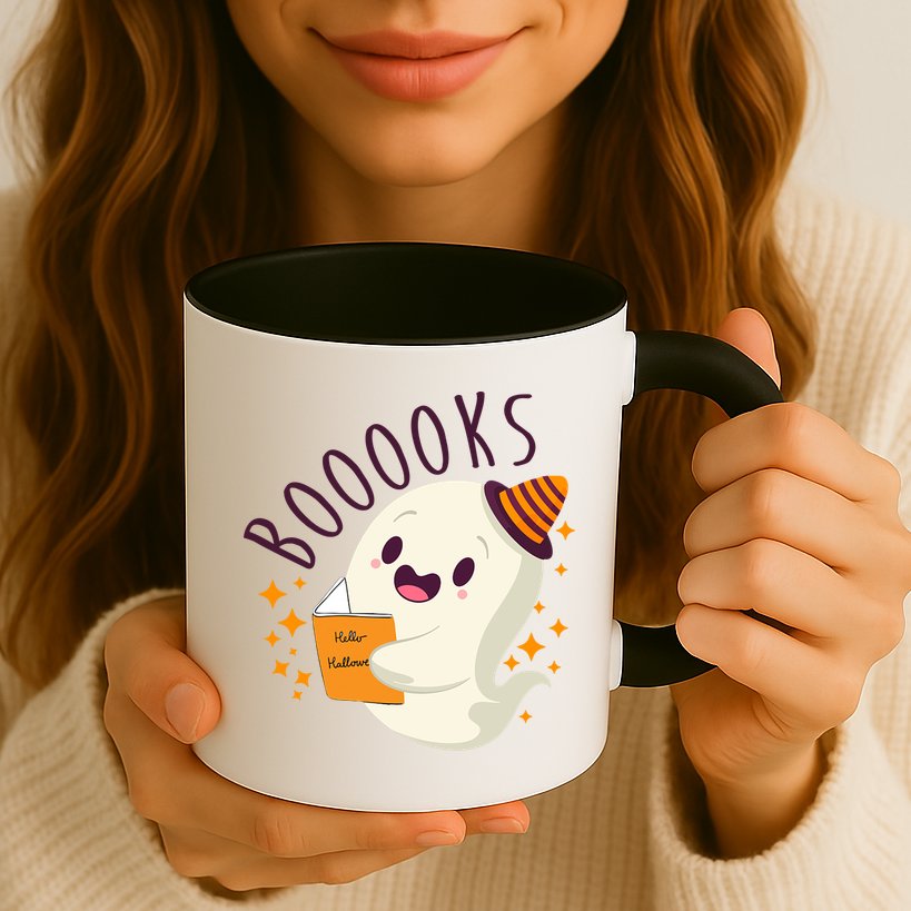 Books Ghost Halloween Cute Funny Mug
