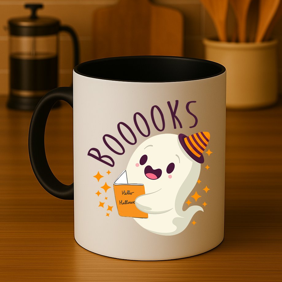 Books Ghost Halloween Cute Funny Mug