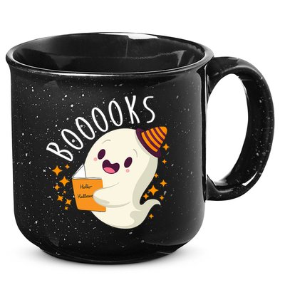 Books Ghost Halloween Cute Funny 15oz Campfire Ceramic Mug