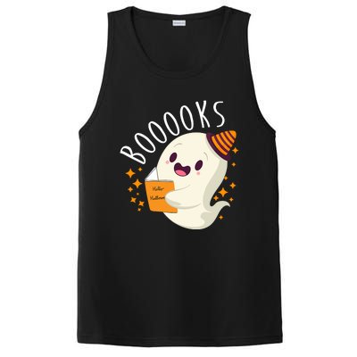 Books Ghost Halloween Cute Funny PosiCharge Competitor Tank