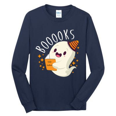 Books Ghost Halloween Cute Funny Tall Long Sleeve T-Shirt