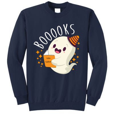 Books Ghost Halloween Cute Funny Tall Sweatshirt