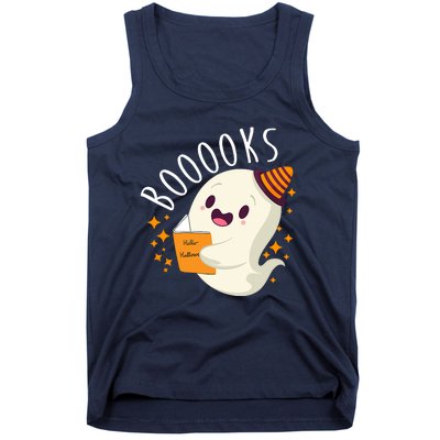 Books Ghost Halloween Cute Funny Tank Top