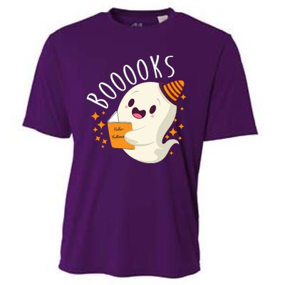 Books Ghost Halloween Cute Funny Cooling Performance Crew T-Shirt