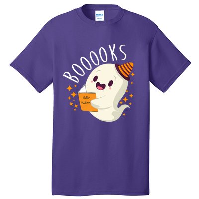 Books Ghost Halloween Cute Funny Tall T-Shirt