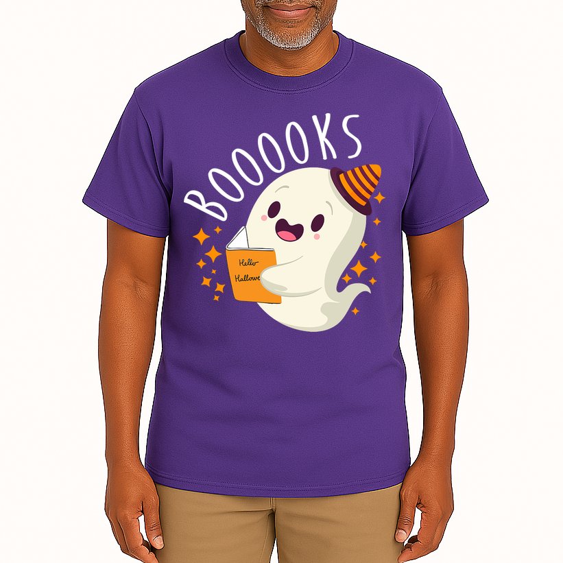 Books Ghost Halloween Cute Funny Tall T-Shirt