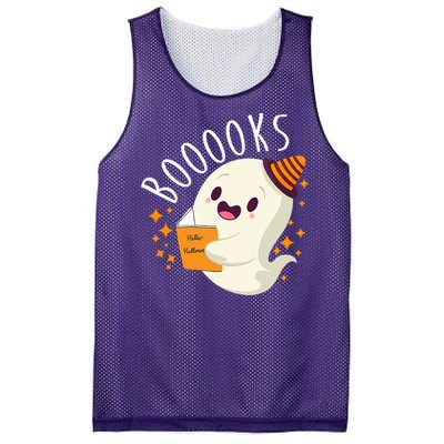 Books Ghost Halloween Cute Funny Mesh Reversible Basketball Jersey Tank