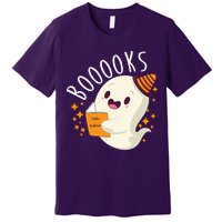 Books Ghost Halloween Cute Funny Premium T-Shirt