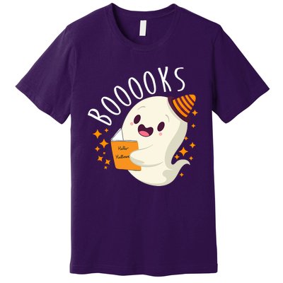 Books Ghost Halloween Cute Funny Premium T-Shirt