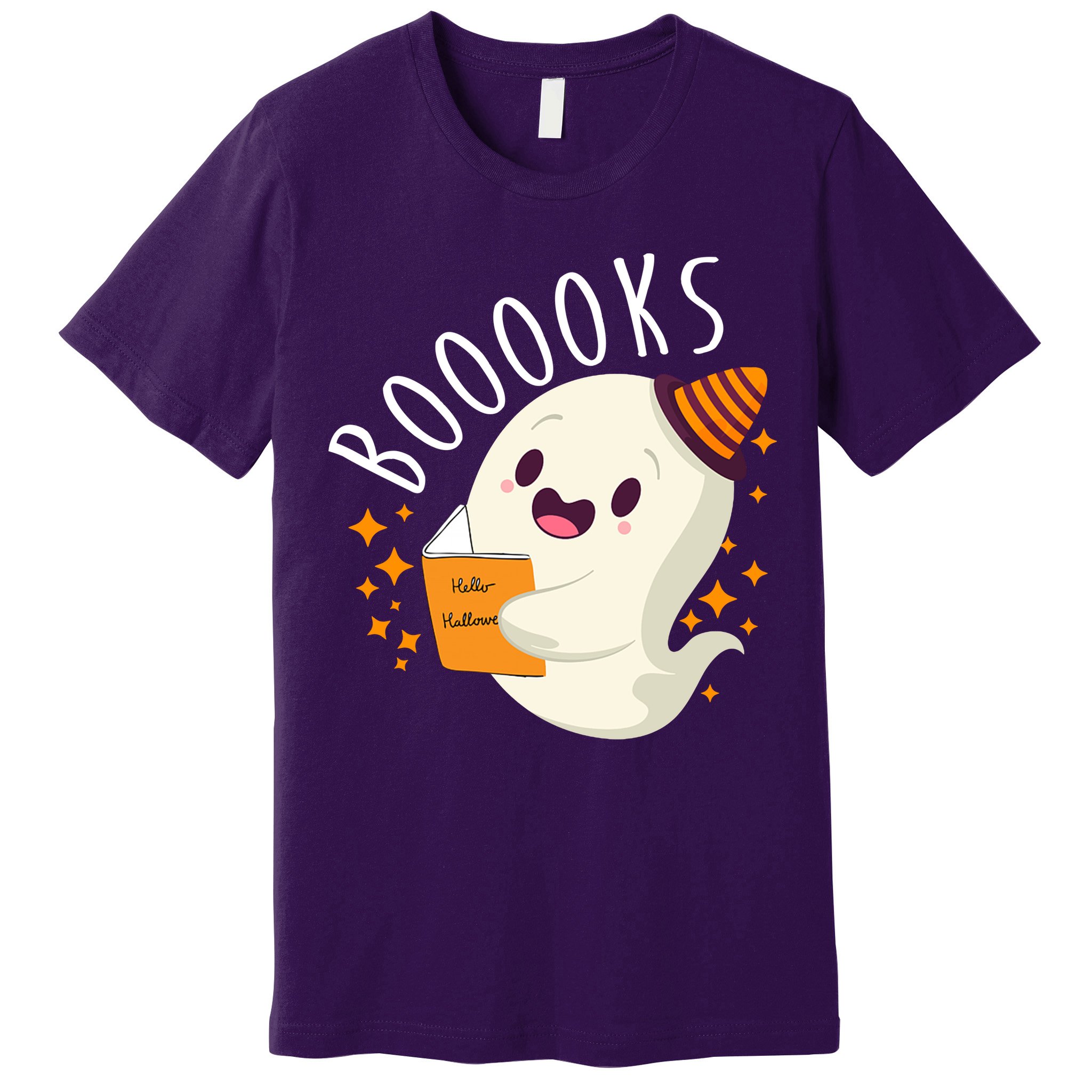 Books Ghost Halloween Cute Funny Premium T-Shirt
