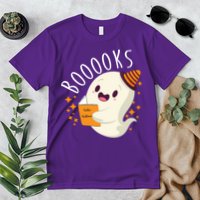 Books Ghost Halloween Cute Funny Premium T-Shirt