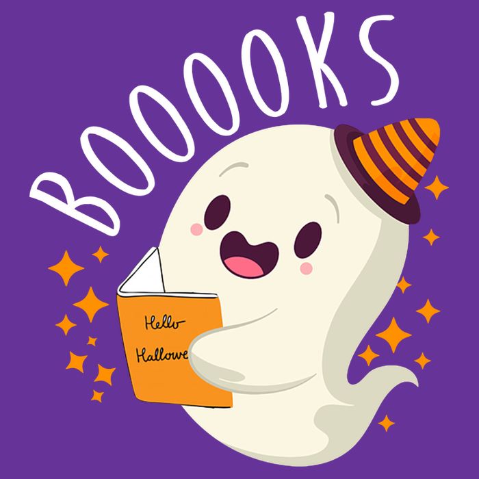 Books Ghost Halloween Cute Funny Premium T-Shirt