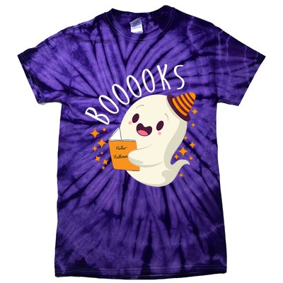 Books Ghost Halloween Cute Funny Tie-Dye T-Shirt