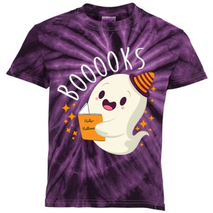 Books Ghost Halloween Cute Funny Kids Tie-Dye T-Shirt