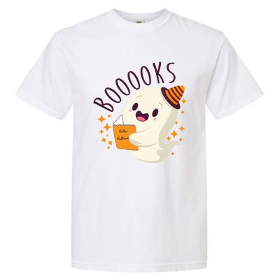 Books Ghost Halloween Cute Funny Garment-Dyed Heavyweight T-Shirt