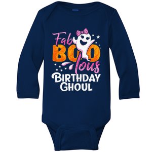 Birthday Ghoul Halloween Funny Fab BOO Lous Baby Long Sleeve Bodysuit