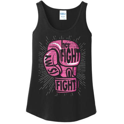 Boxing Gloves Her Fight Is My Fight Breast Cancer Awareness Gift Ladies Essential Tank