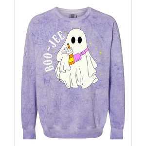 BooJee Ghost Halloween Costume Spooky Season Fun Colorblast Crewneck Sweatshirt