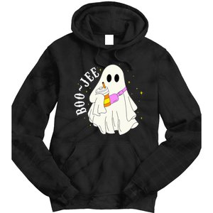 BooJee Ghost Halloween Costume Spooky Season Fun Tie Dye Hoodie