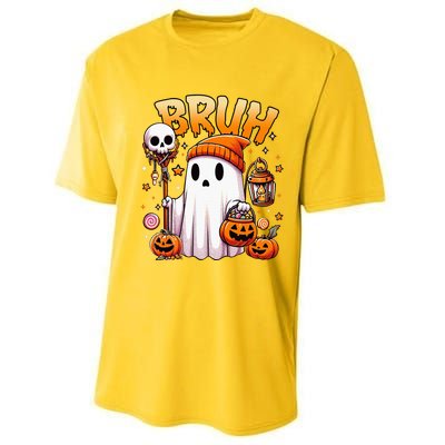 Bruh Ghost Halloween Cute Ghost Trick Or Treat Candy Performance Sprint T-Shirt