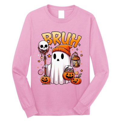 Bruh Ghost Halloween Cute Ghost Trick Or Treat Candy Long Sleeve Shirt