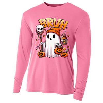 Bruh Ghost Halloween Cute Ghost Trick Or Treat Candy Cooling Performance Long Sleeve Crew