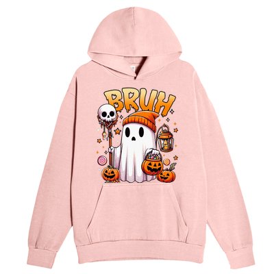 Bruh Ghost Halloween Cute Ghost Trick Or Treat Candy Urban Pullover Hoodie