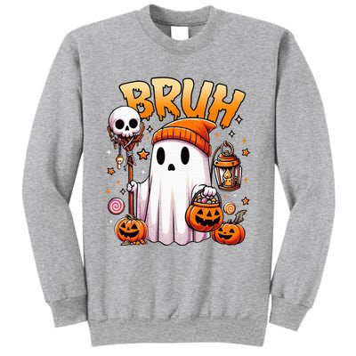 Bruh Ghost Halloween Cute Ghost Trick Or Treat Candy Sweatshirt