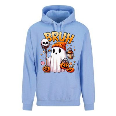 Bruh Ghost Halloween Cute Ghost Trick Or Treat Candy Unisex Surf Hoodie