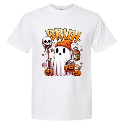 Bruh Ghost Halloween Cute Ghost Trick Or Treat Candy Garment-Dyed Heavyweight T-Shirt