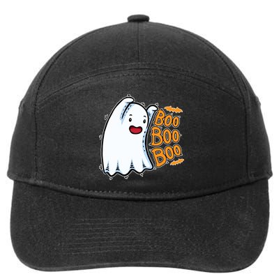 Boo Ghost Halloween Cute 7-Panel Snapback Hat