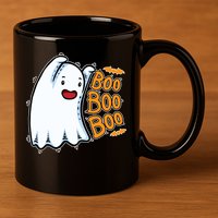 Boo Ghost Halloween Cute 11oz C Handle Ceramic Mug