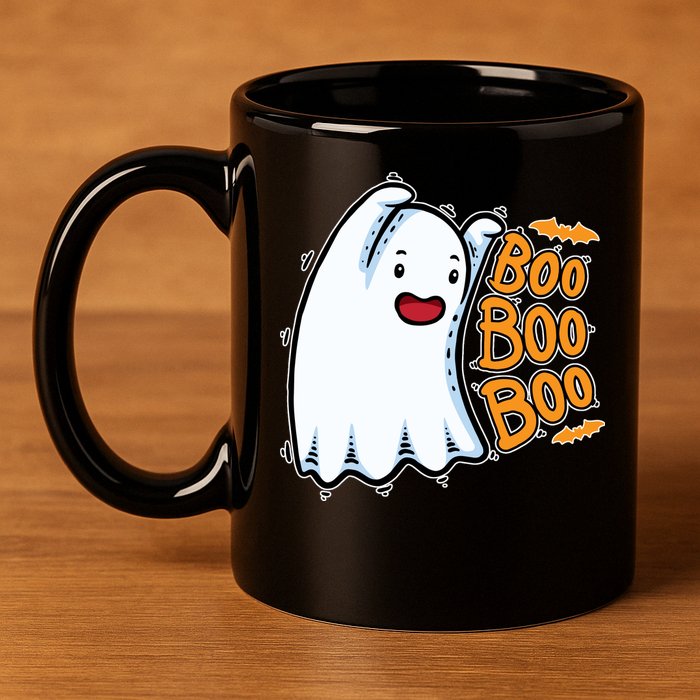 Boo Ghost Halloween Cute 11oz C Handle Ceramic Mug