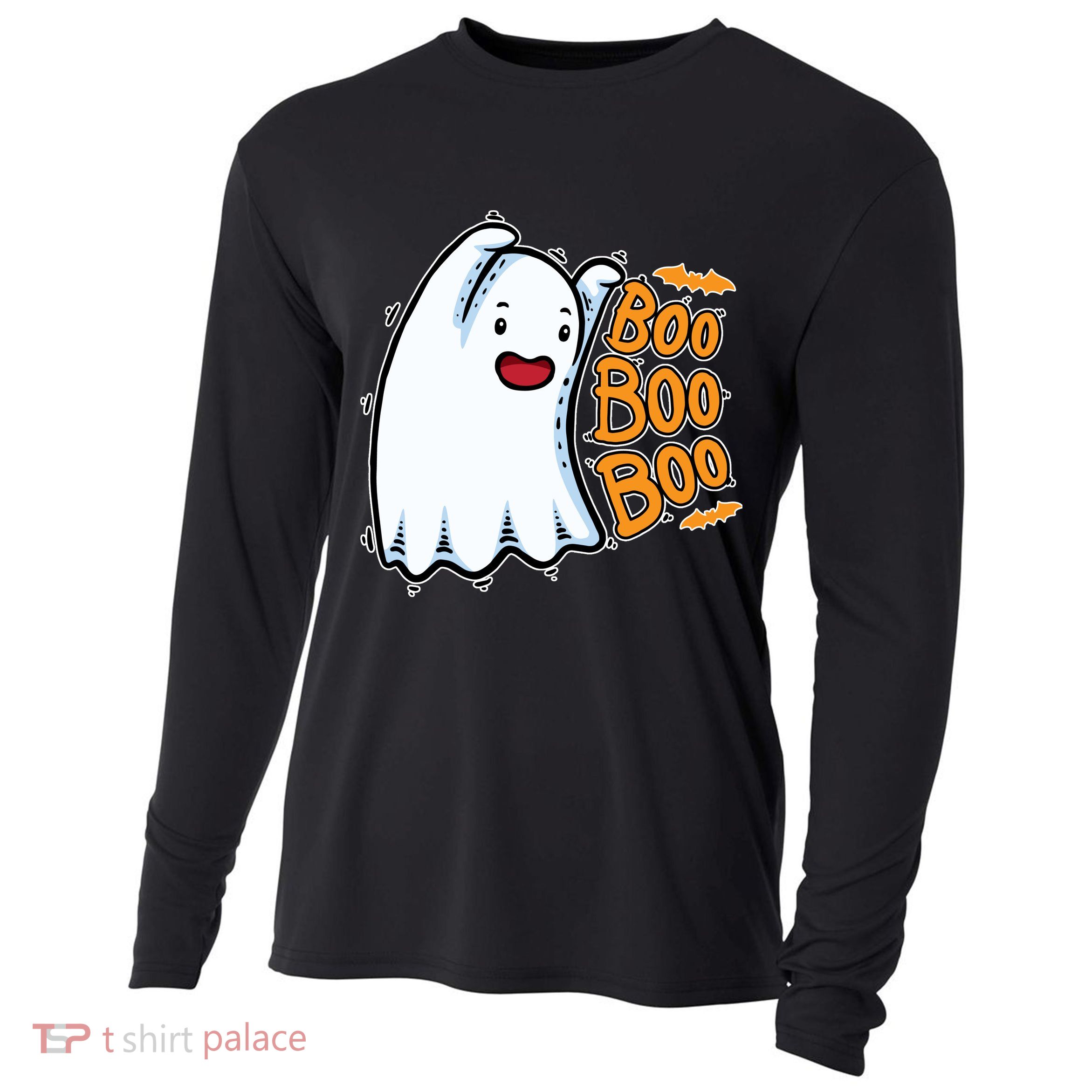 Boo Ghost Halloween Cute Cooling Performance Long Sleeve Crew