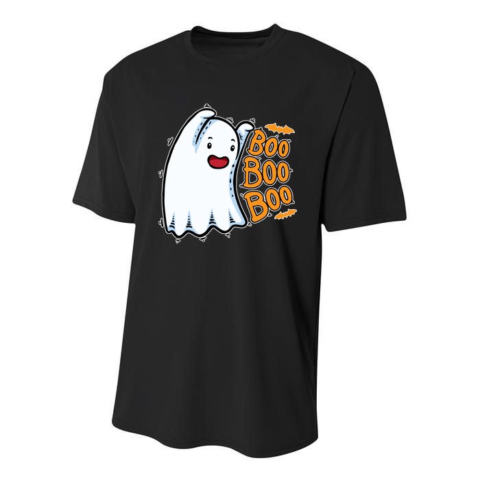 Boo Ghost Halloween Cute Youth Performance Sprint T-Shirt