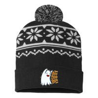 Boo Ghost Halloween Cute USA-Made Snowflake Beanie