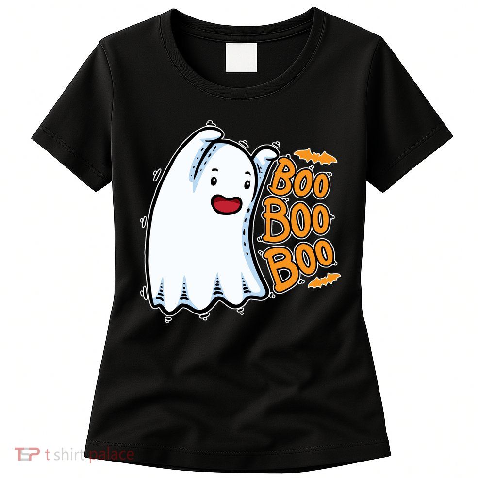 Boo Ghost Halloween Cute Womens T-Shirt