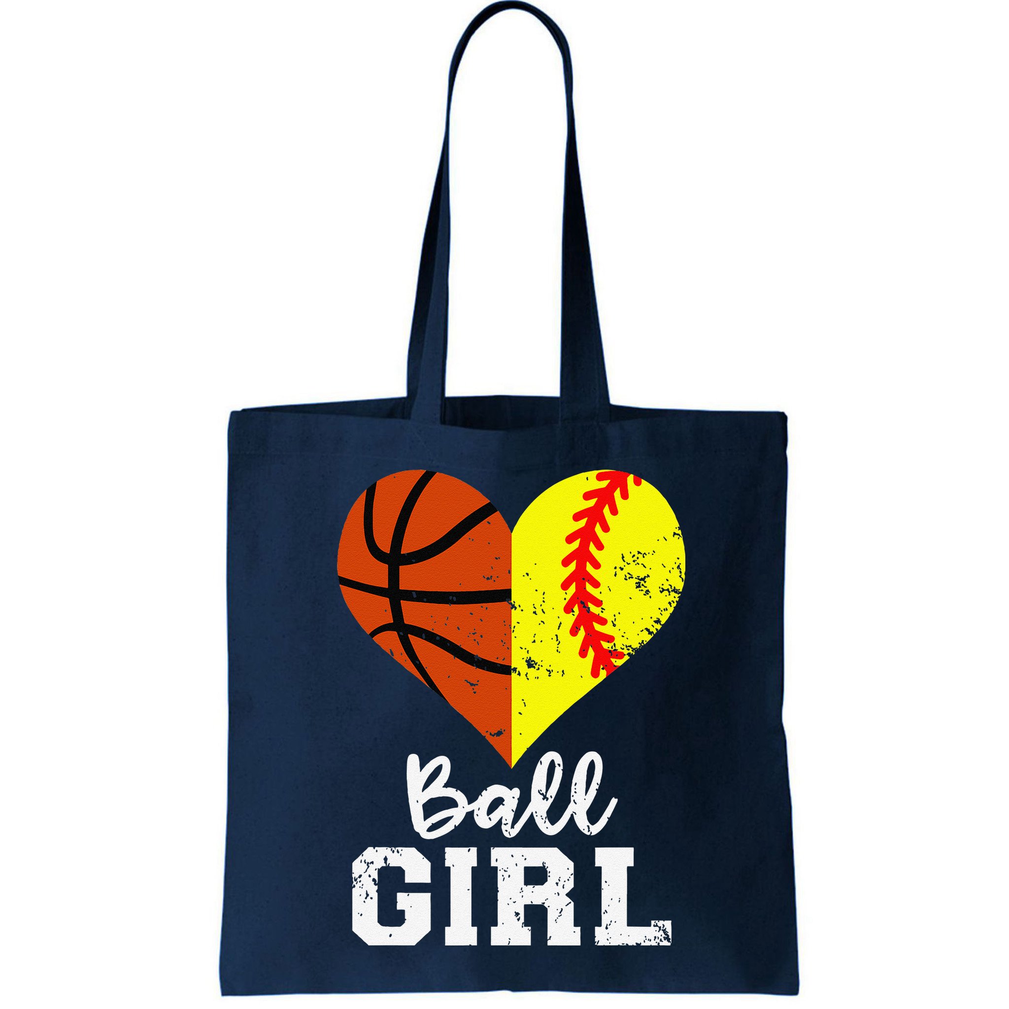 Ball Girl Heart Funny Softball Basketball Girl Bag