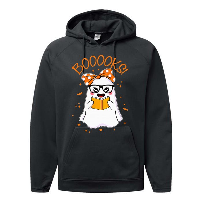 Booooks Ghost Halloween Teacher Book Library Reading Performance Fleece Hoodie