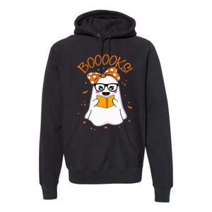 Booooks Ghost Halloween Teacher Book Library Reading Premium Hoodie