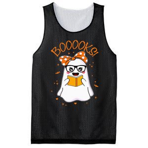 Booooks Ghost Halloween Teacher Book Library Reading Mesh Reversible Basketball Jersey Tank