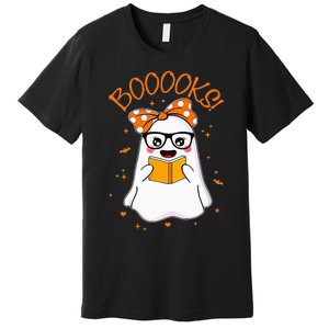 Booooks Ghost Halloween Teacher Book Library Reading Premium T-Shirt