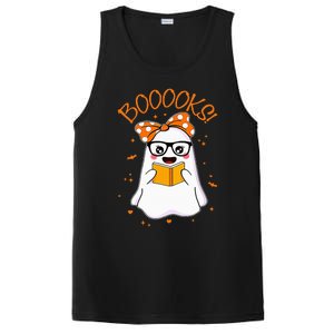 Booooks Ghost Halloween Teacher Book Library Reading PosiCharge Competitor Tank