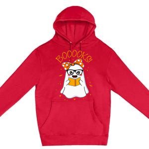 Booooks Ghost Halloween Teacher Book Library Reading Premium Pullover Hoodie