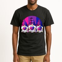 Bisexual Gnome Hearts LGBTQ Retro Subtle Bi Pride Flag Tall T-Shirt