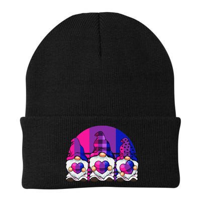 Bisexual Gnome Hearts LGBTQ Retro Subtle Bi Pride Flag Beanie